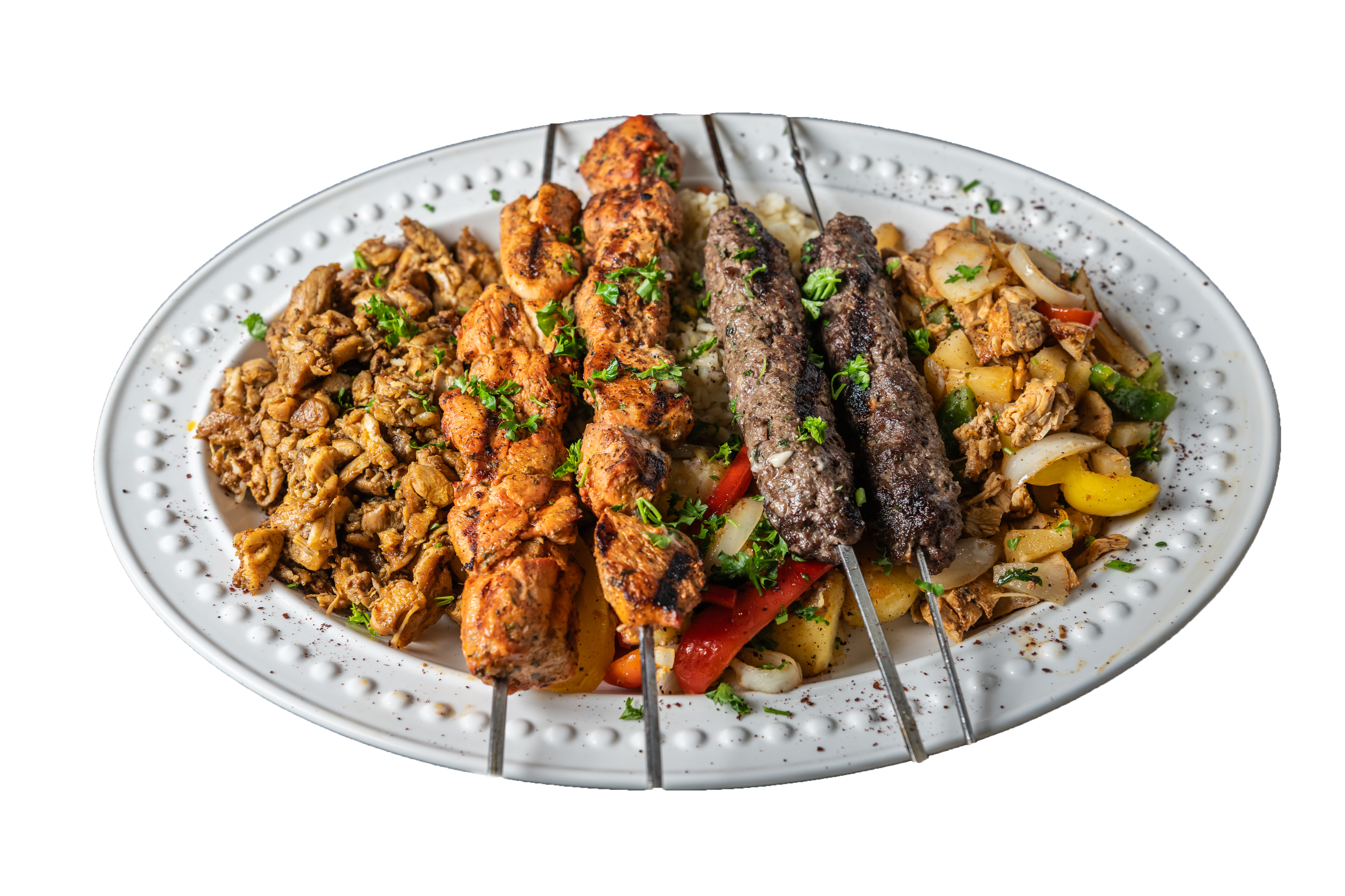 Freddy's Mediterranean mixed grill platter in Hamilton, Ontario